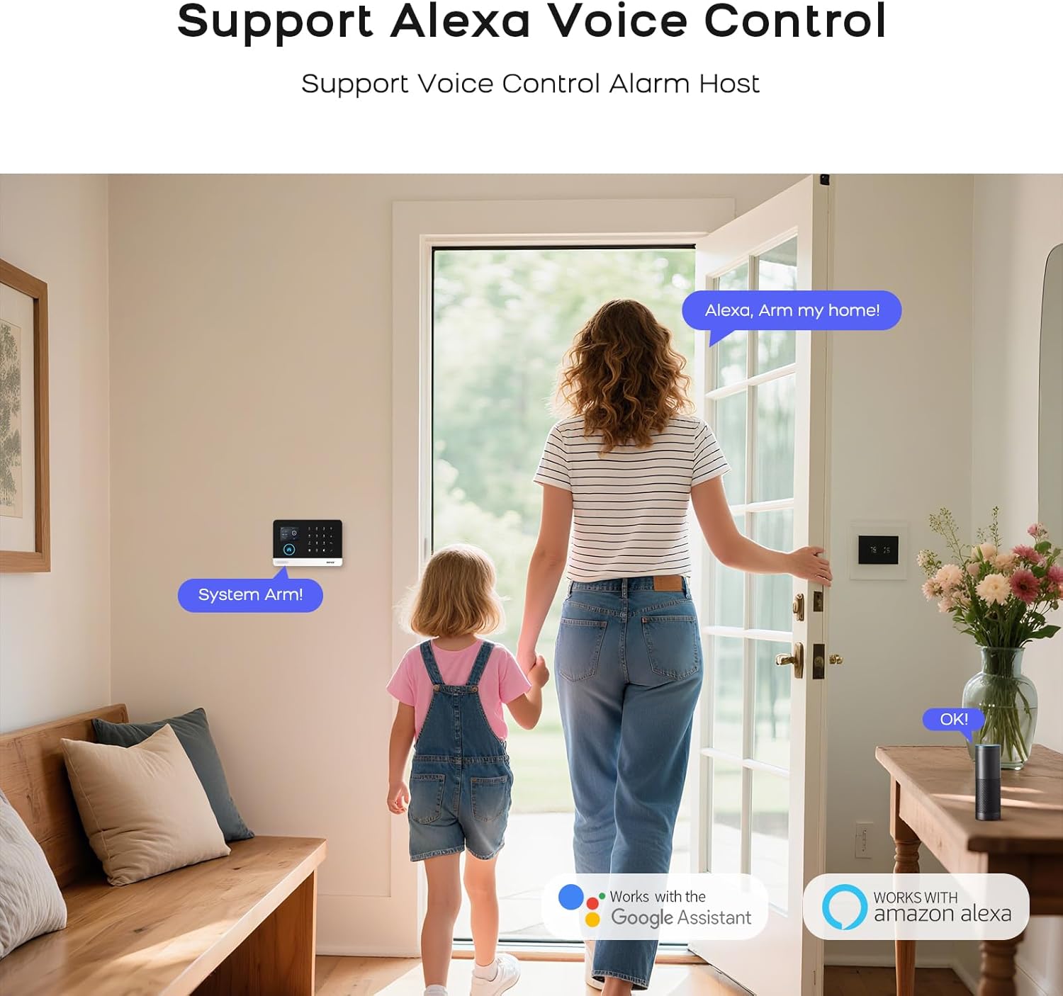 PGST GSM 4G Alarmanlage 14-teiliges, Smart Home Alarmanlage Haus mit APP, WLAN Alarmanlage Set mit Sirene,Kamera,Fenster Tür Sensoren und Fernbedienungen, Funktioniert mit Alexa