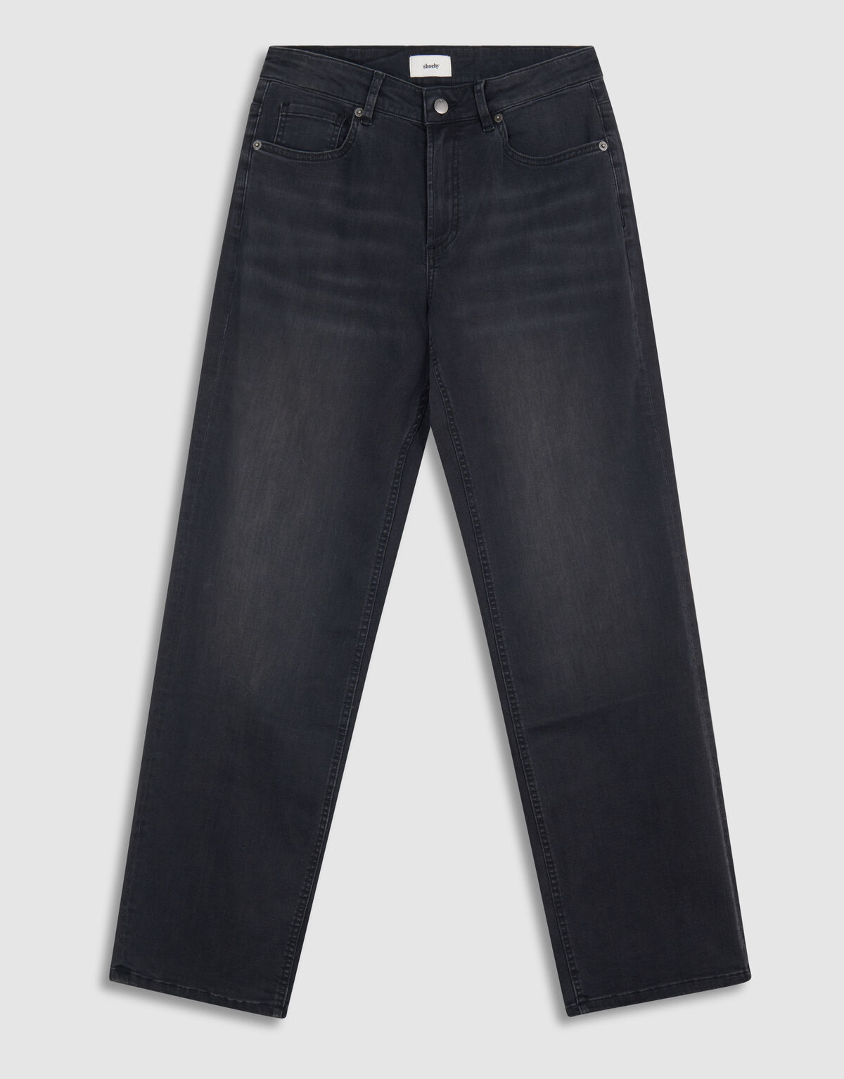 Straight Fit Jeans Donkergrijs