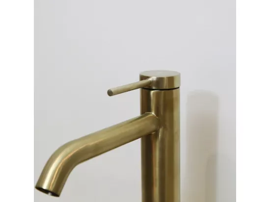 Lollipop mitigeur lavabo haut or brossé - Essebagno