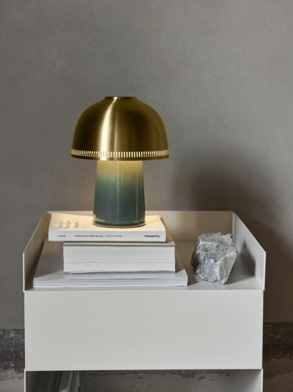 &tradition Raku SH8 tafellamp oplaadbaar Beige grey & Bronzed