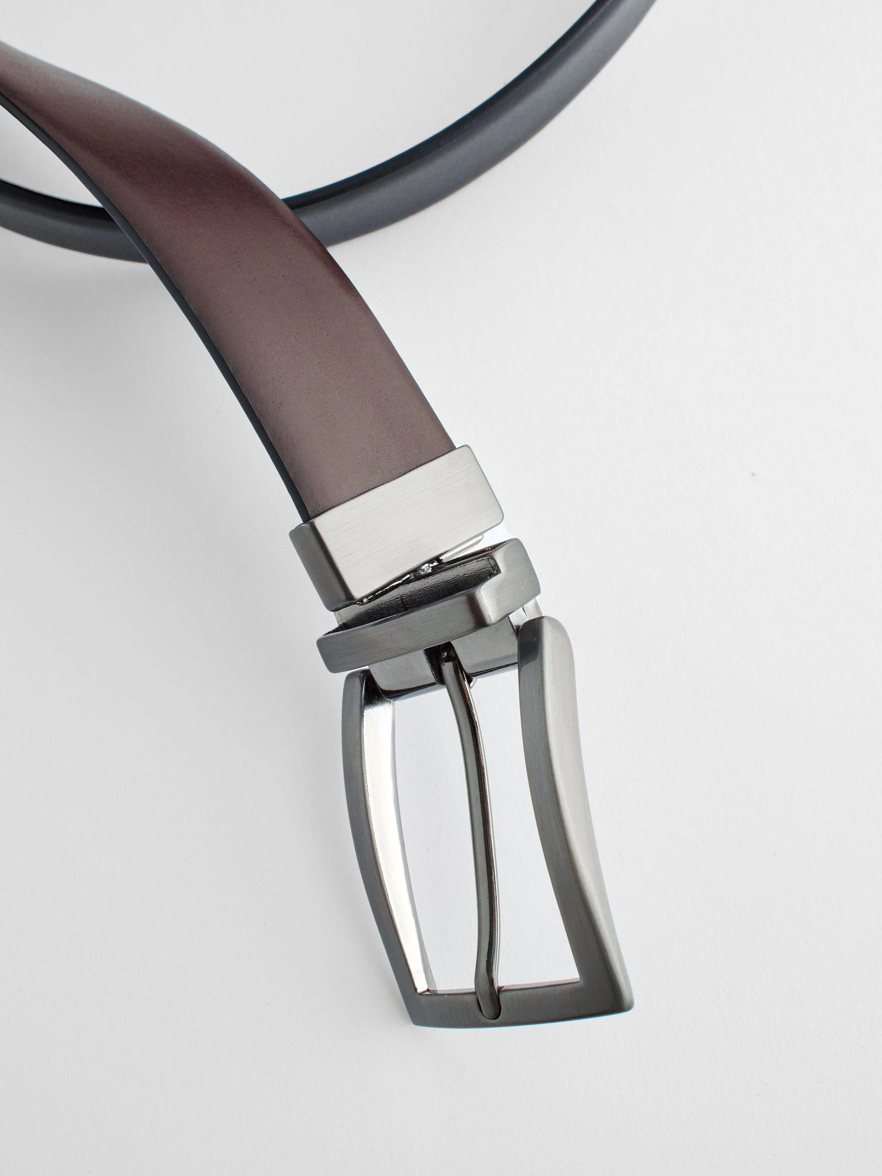 Zwart/bruin - Omkeerbare leren riem