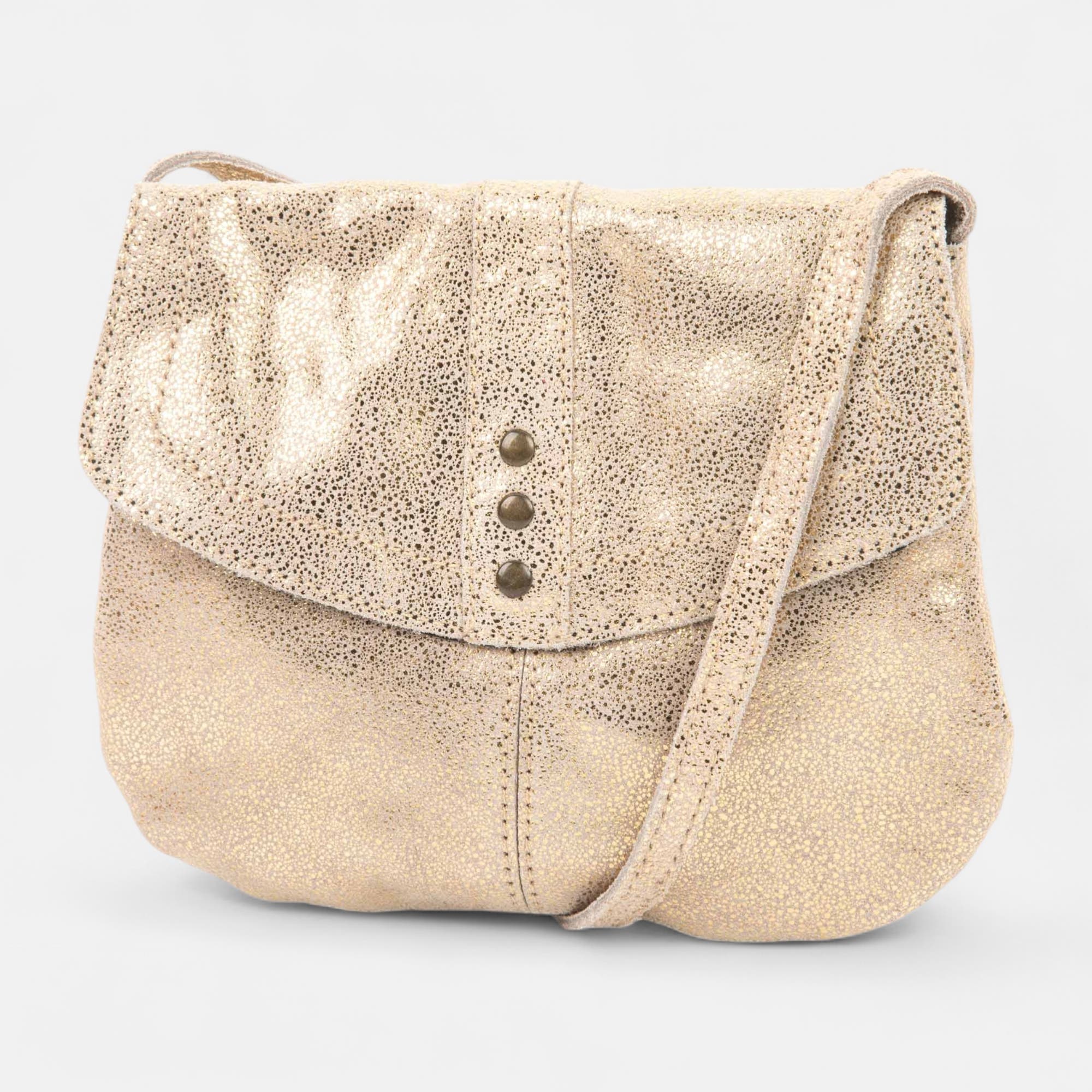 Sac bandoulière en cuir or