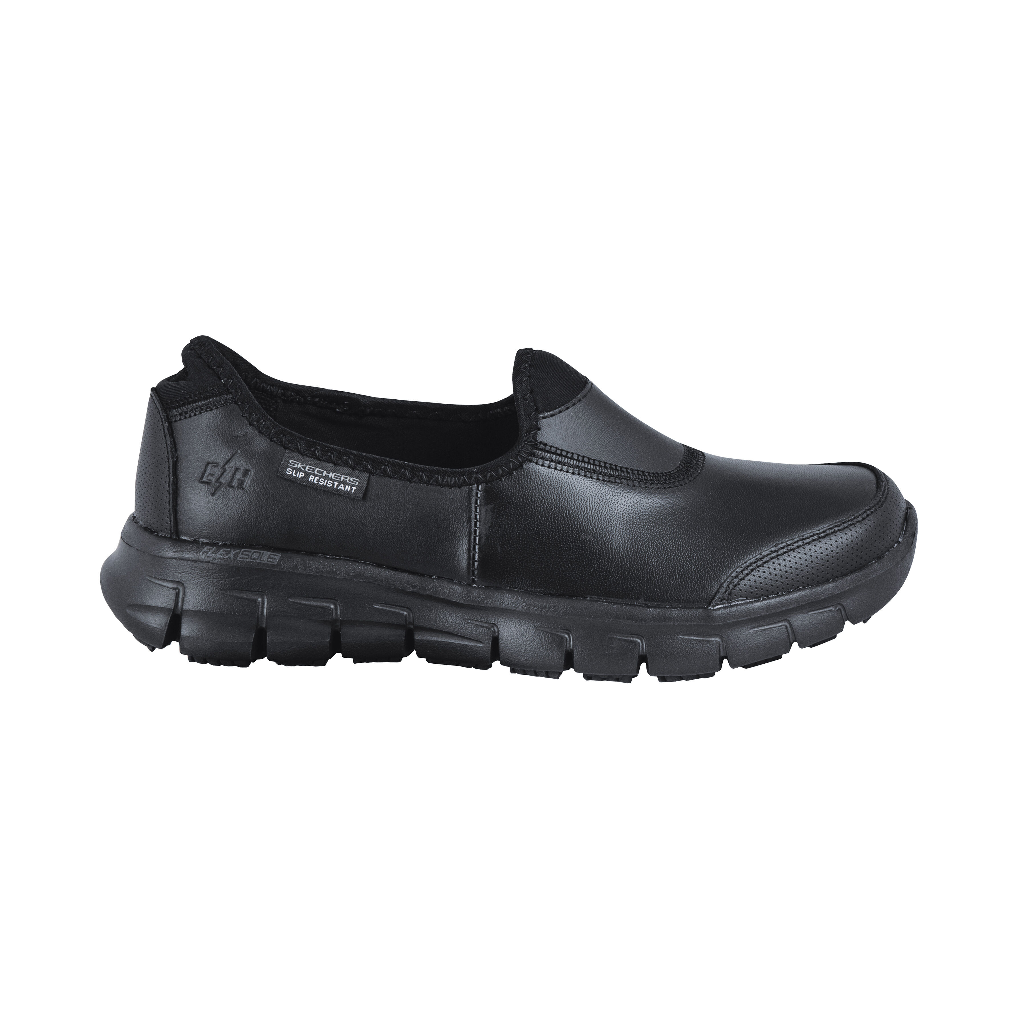 SKECHERS Schlupfschuh aus Leder schwarz