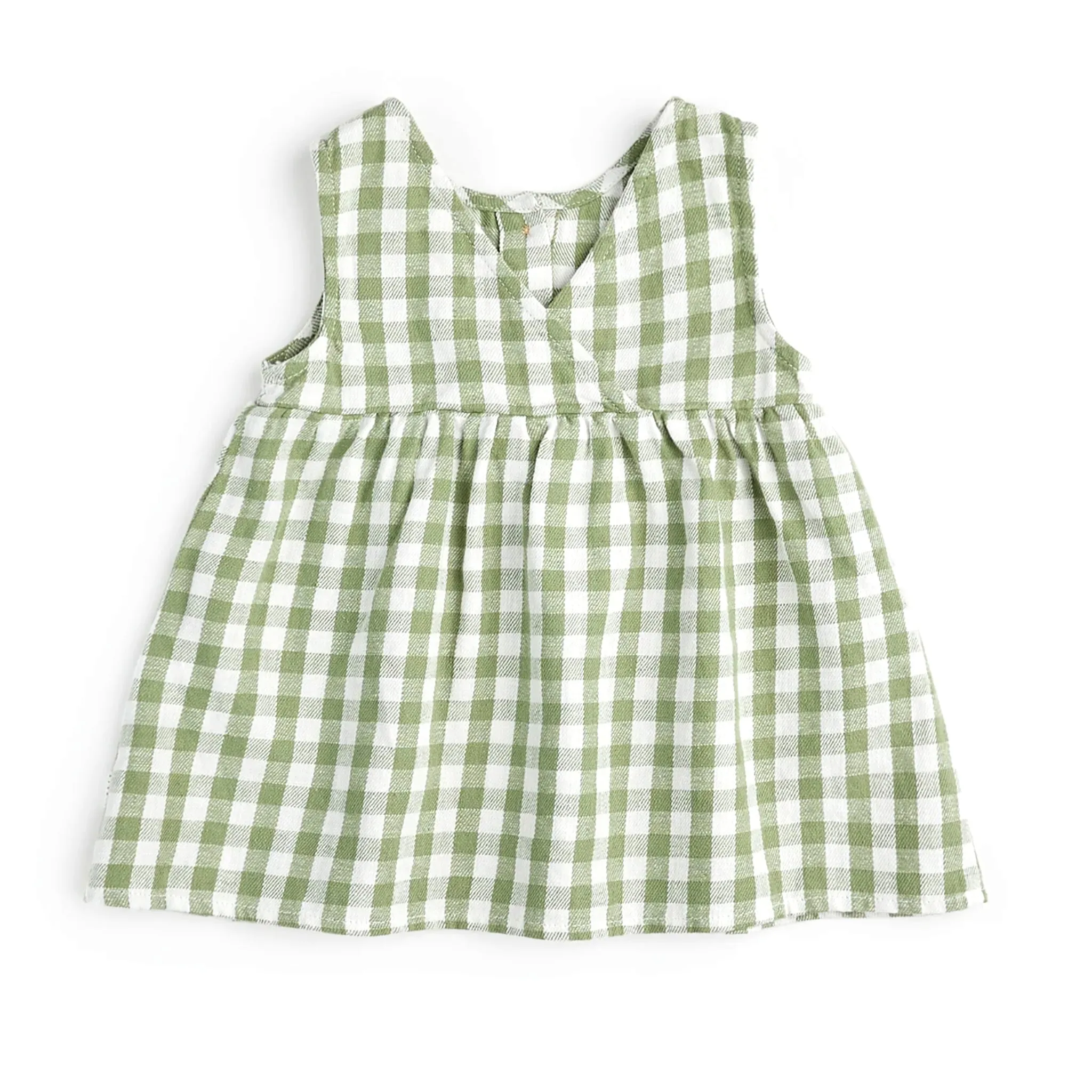 Firsts par Petit Lem Robe Lin Gingham Cactus 3-24mois