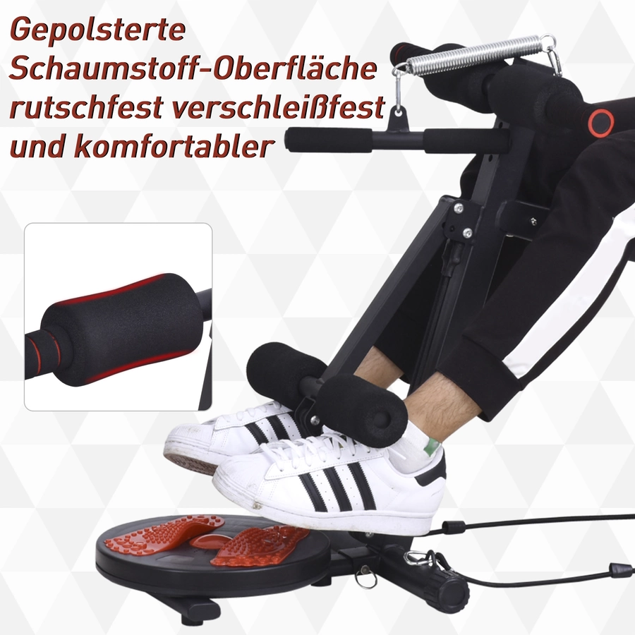HOMCOM Sit-Up-Bank verstellbar rot, schwarz