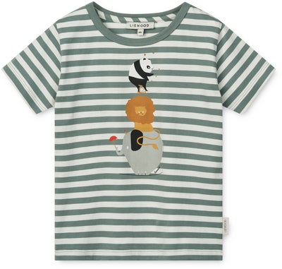 LIEWOOD Apia Placement T-skjorte, Circus/Stripe peppermint/Creme de la creme
