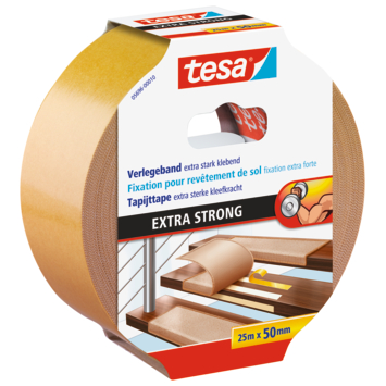 Tesa tapijttape extra sterk geel 50 mm x 25 m