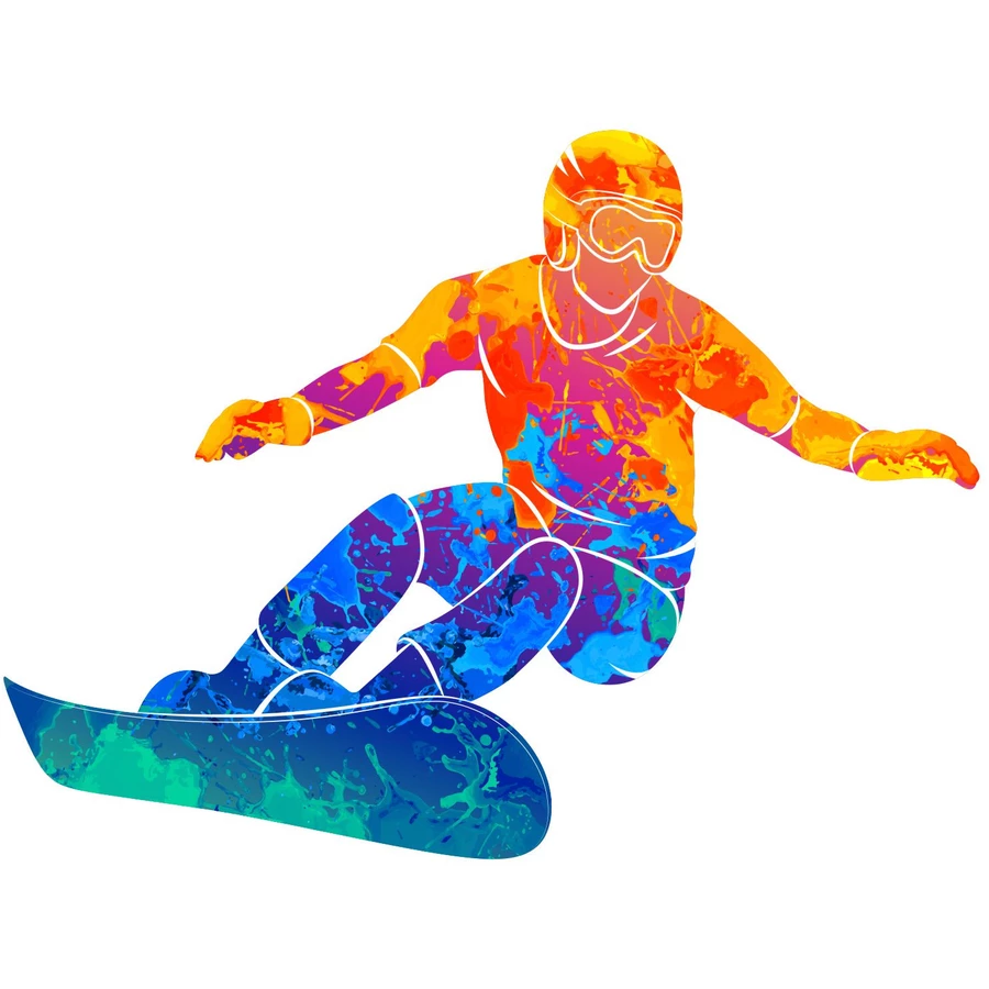 Nikima Wandtattoo 185 Snowboarder bunt in 4 vers. Größen bunt