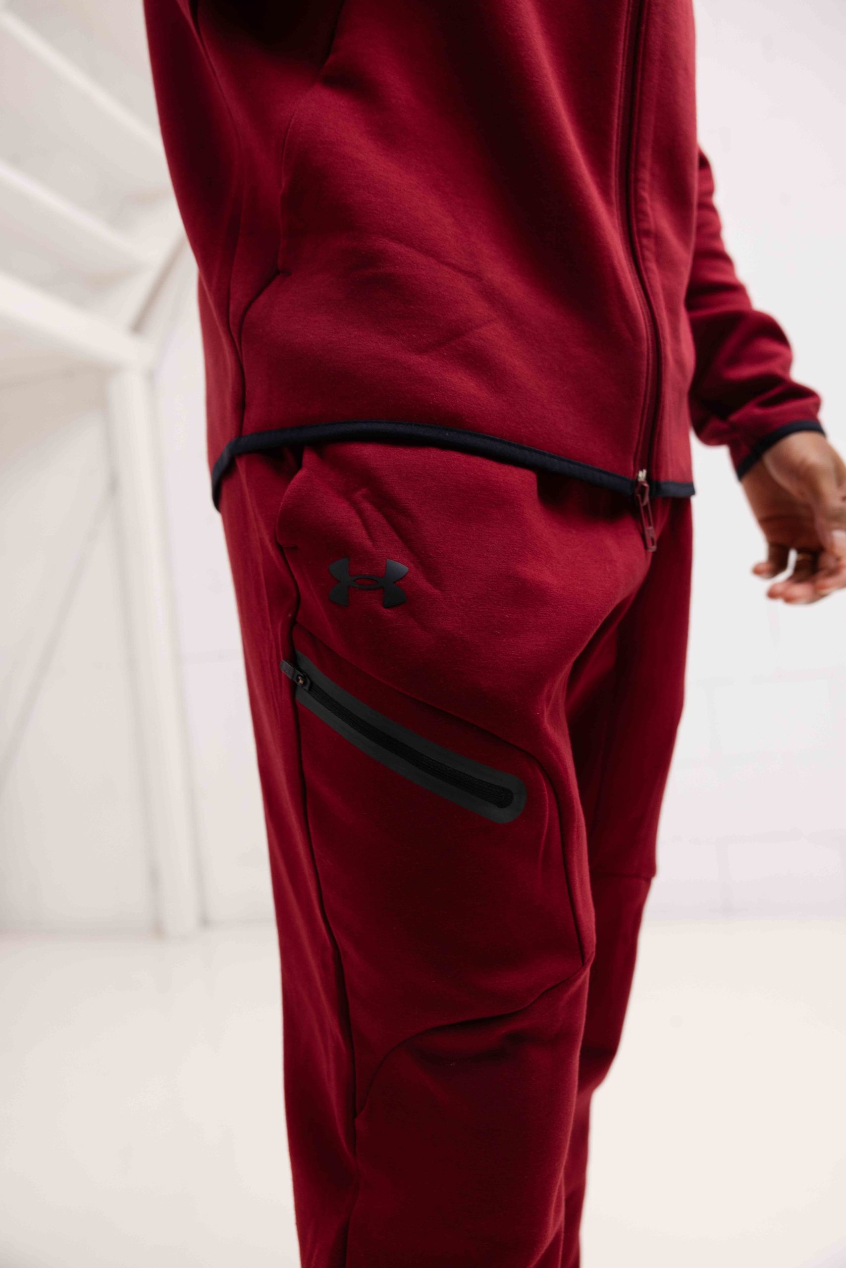 Under Armour Unstoppable Fleece Trainingspak Heren Donkerrood