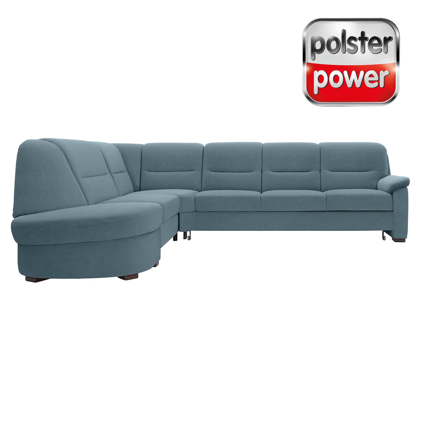 polsterpower Ecksofa - Belle ice - Basismodell - Ottomane links