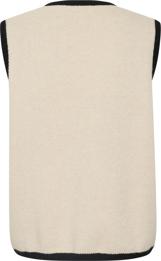 Cream CRTiffi Knit Vest Ancient scroll