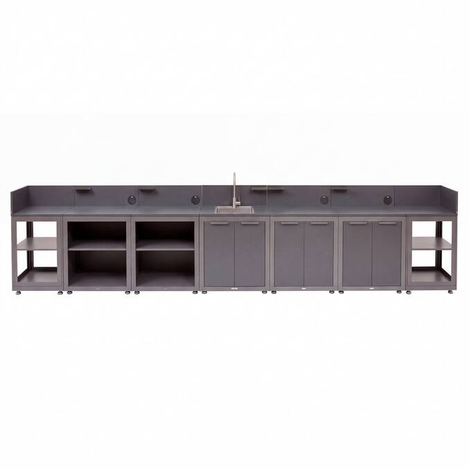 Module avec étagère pour cuisine d'été OXYANA Graphite