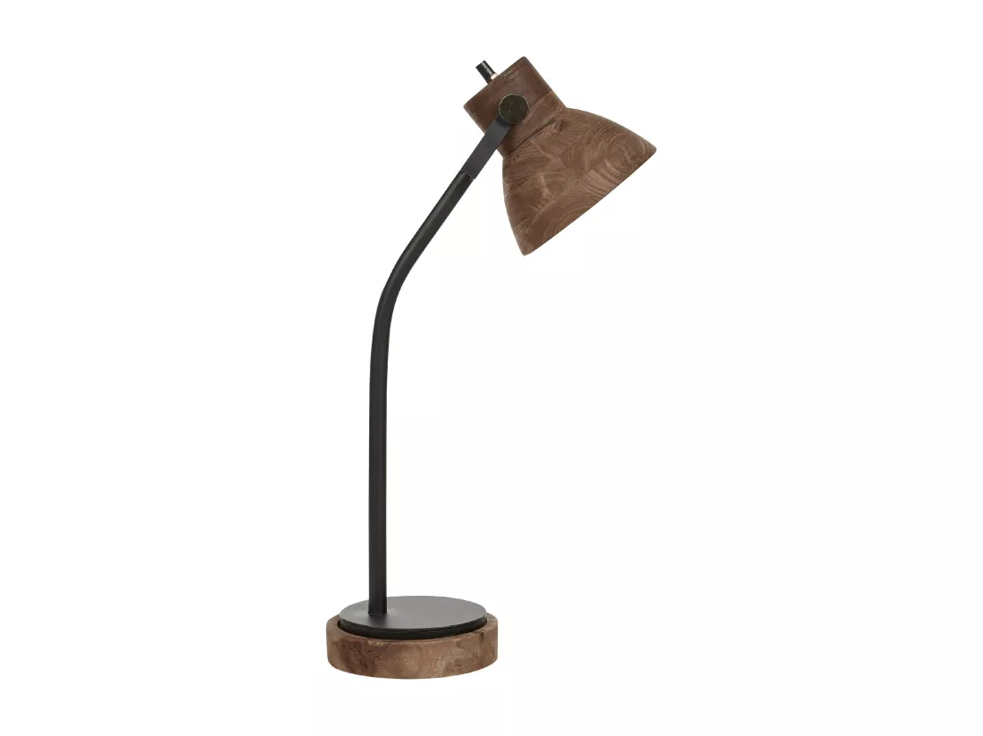Lampe de bureau KOLAR Bois de manguier Marron foncé