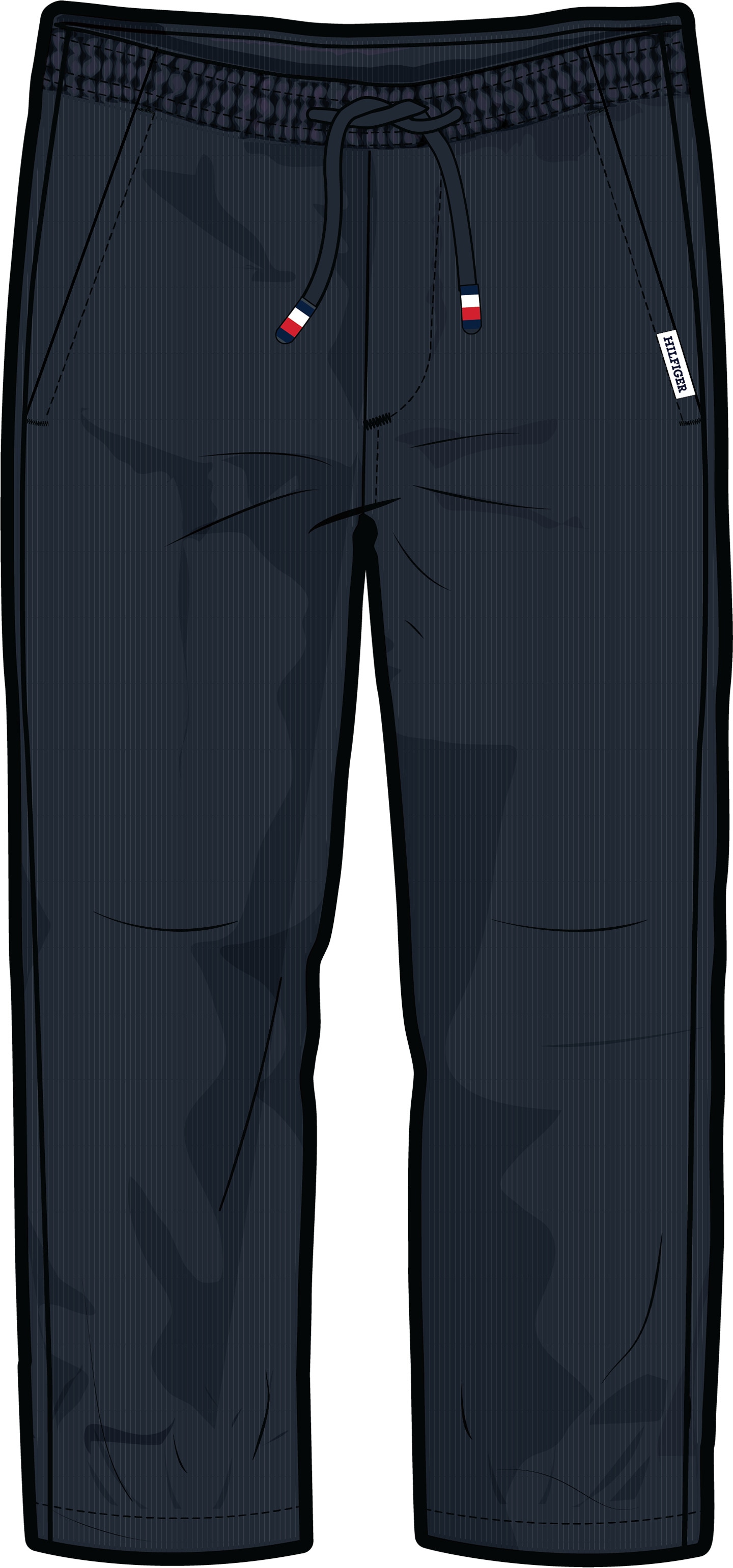 Tommy Hilfiger Webhose »LINEN VISCOSE PANT«  mit Kordelzug, Logostickerei