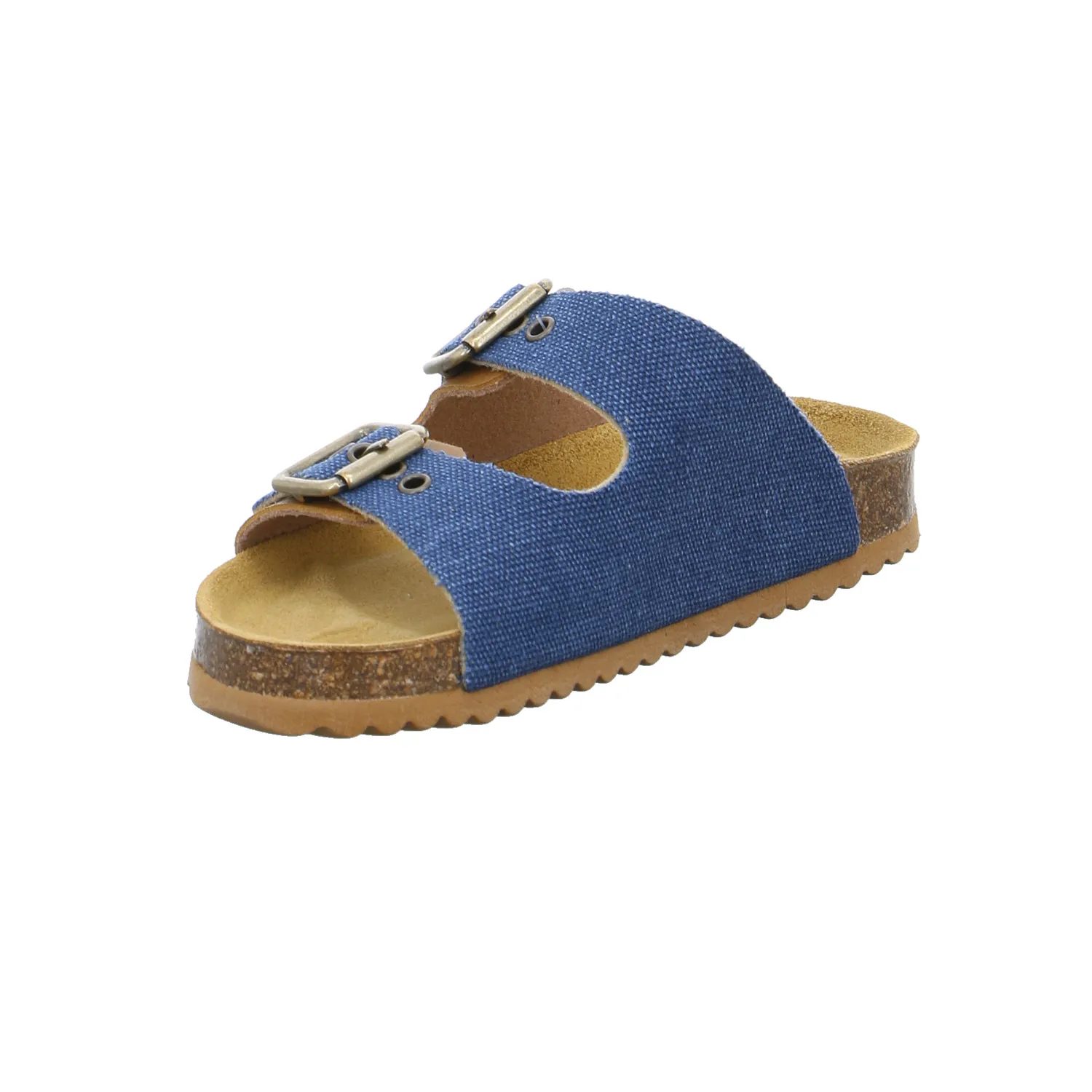 BIOLife Kinder-Pantolette Jeansblau Lederimitat  Unisex