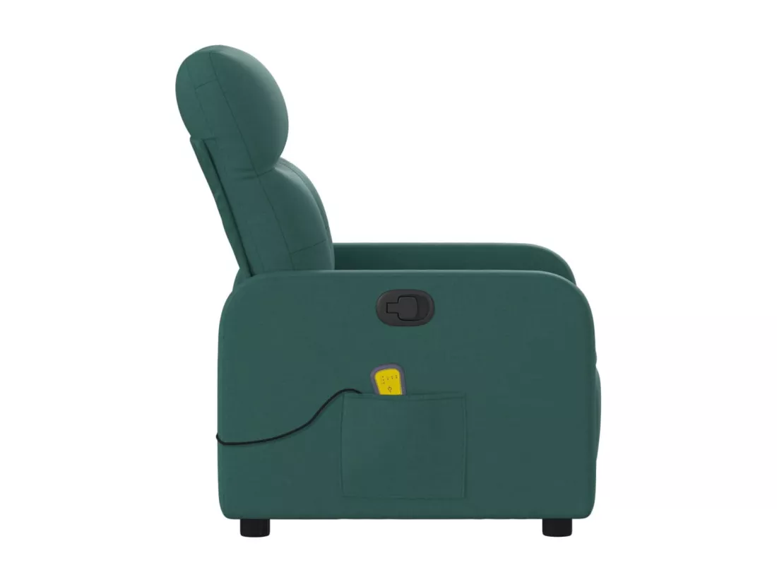 Fauteuil massant inclinable Vert foncé Tissu
