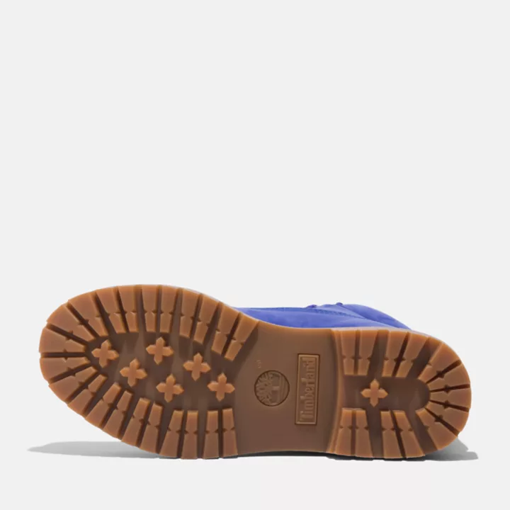 Bota Timberland Premium de 6 polegadas impermeável, edição 50, para mulheres, na cor azul.