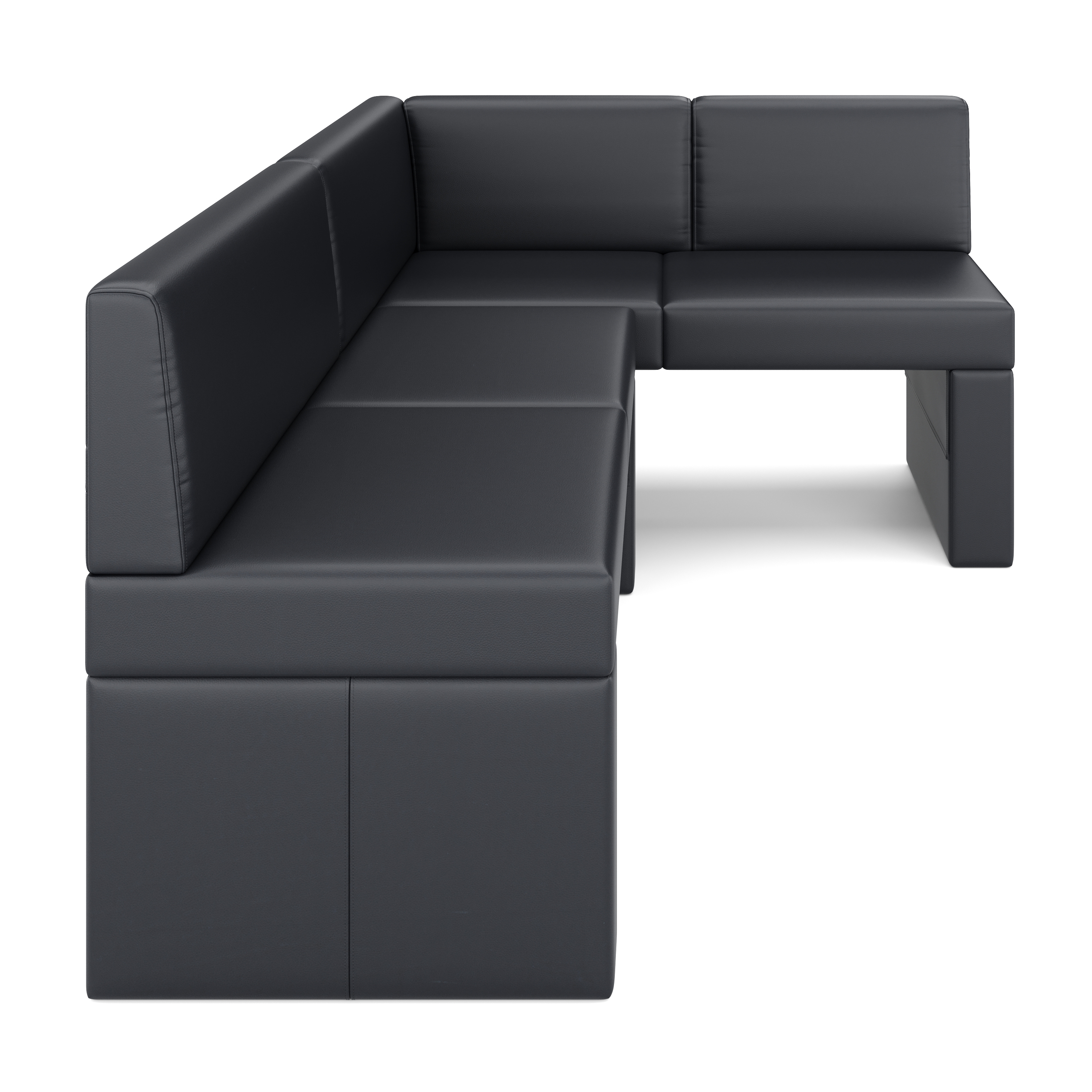 Eckbank Leder ERIKA 205 x 140 cm rechts schwarz