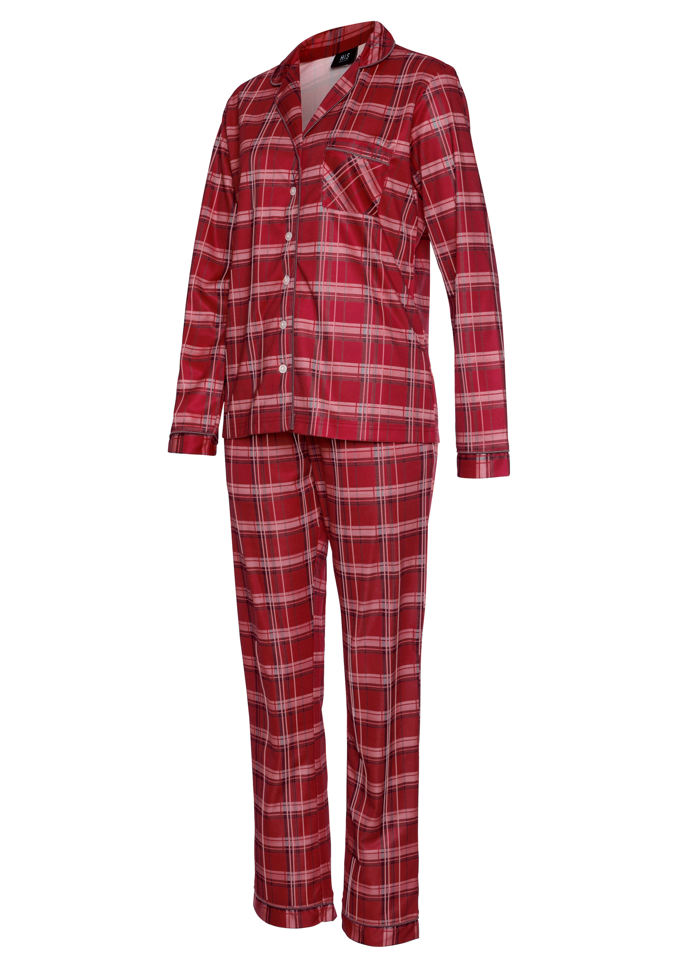 H.I.S Pyjama Set, 2 Stk. tlg., aus Flanell mit Allover-Karomuster