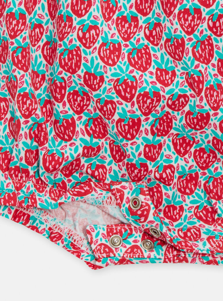 Barboteuse à imprimé fraise pour bébé fille