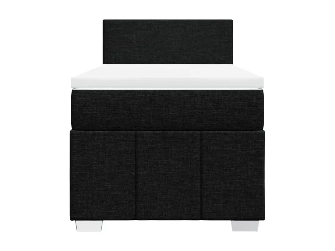 Sommier à lattes de lit avec matelas Noir 90x190 cm Tissu