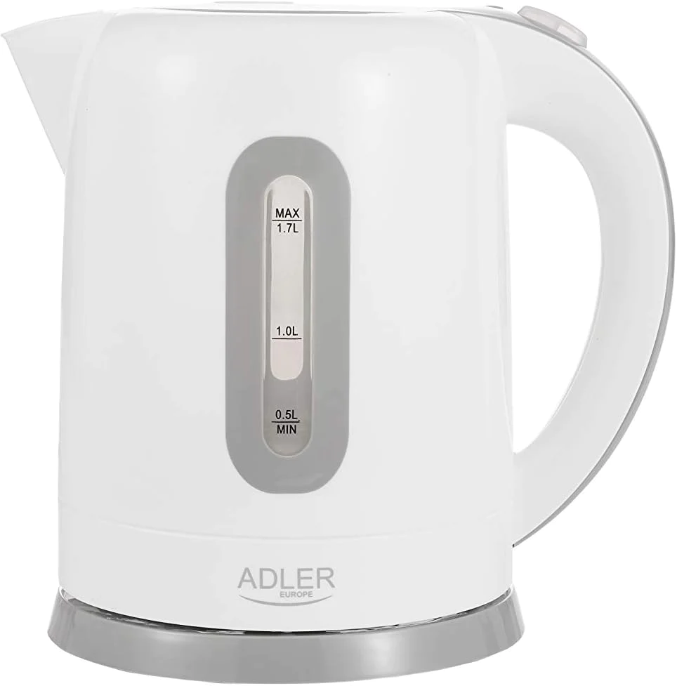 bouilloire électrique de 1,7L 2200W gris blanc Adler