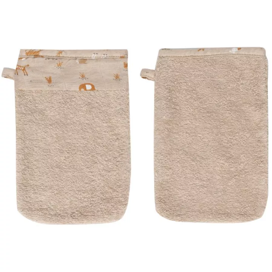 bébé jou® Waschhandshuh 2er-Pack Steppe