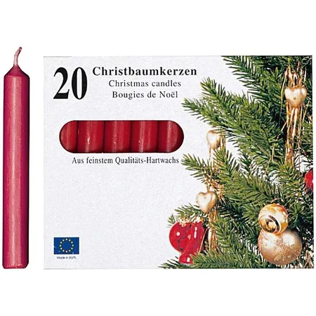 Idena Weihnachtsbaumkerzen ca. 13 x 100mm 20 Stück, rot