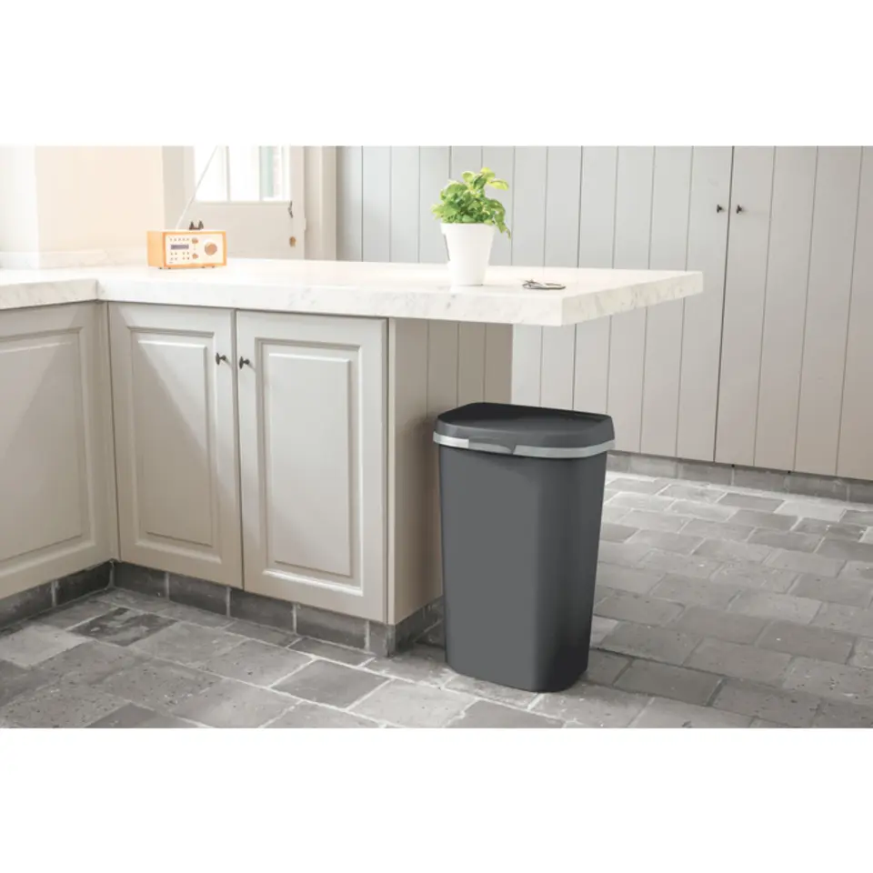Curver Mistral Flat Prullenbak - 50L - Antraciet