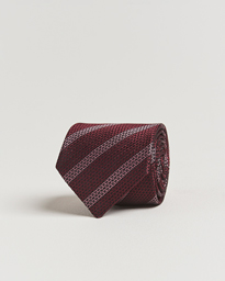 Brunello Cucinelli Regimental Stripe Silk Tie Amaranto