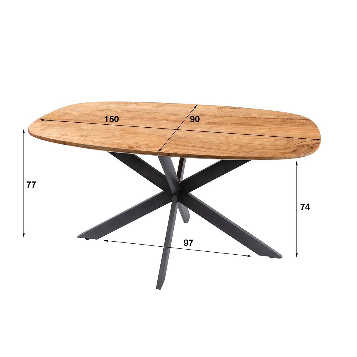 Eetkamertafel Deens Ovaal Kopenhagen 150