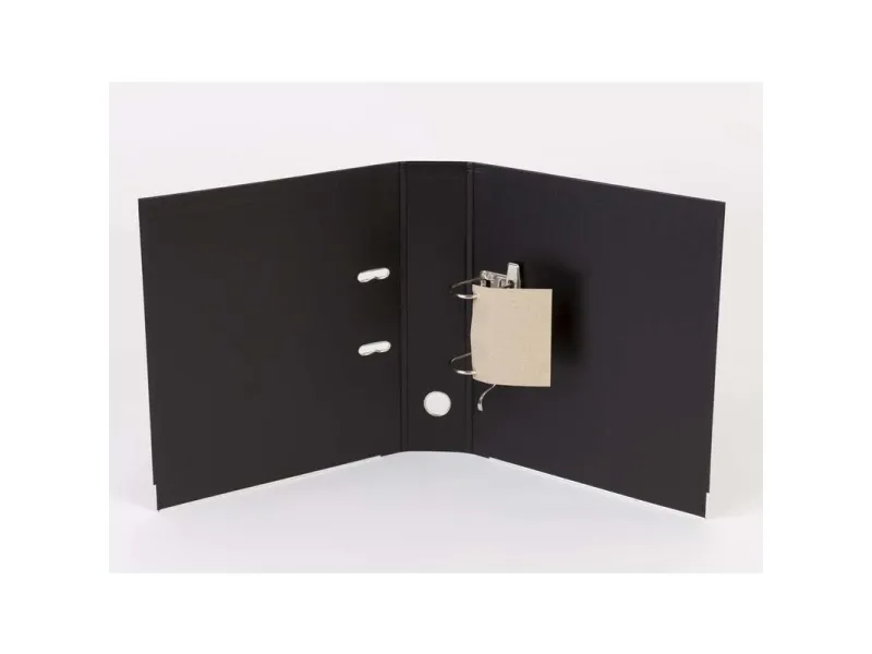 Brevordner Q-Line sort A4 metalskinne 75mm ryg - (10 stk.)