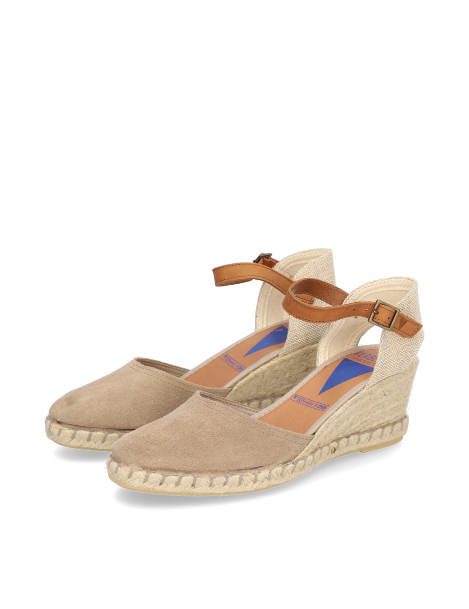 Veloursleder Keilsandale