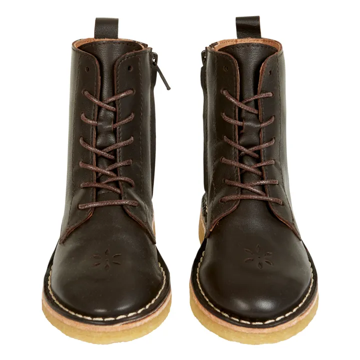 Emile et Ida Bottines à Lacets Cuir Emi | Chocolat
