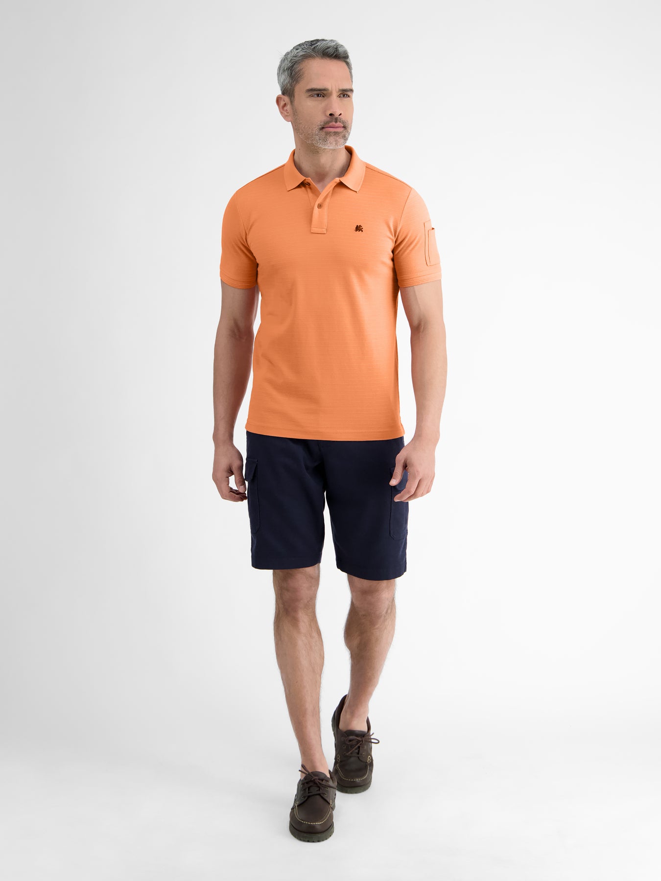 Herren Poloshirt, tonal gestreift