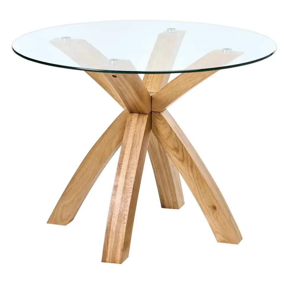 YAPP - Eettafel - Lichtbruin - 100 x 100 cm - Glas