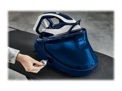 Tefal Pro Express Vision GV9812E0 - Dampstrygejern med automatisk afbrydelse - såleplade: Durilium AirGlide Autoclean - 3000 W - kjoleblå/hvid
