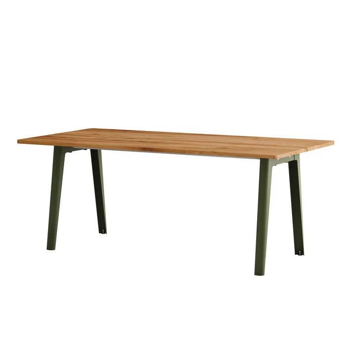 TipToe - NEW MODERN Esstisch 95 x 190 cm, recyceltes Altholz / rosemary green