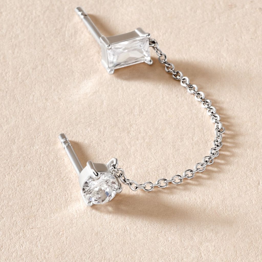 Bijoux D'oreilles Kirstie Argent Blanc Oxyde De Zirconium