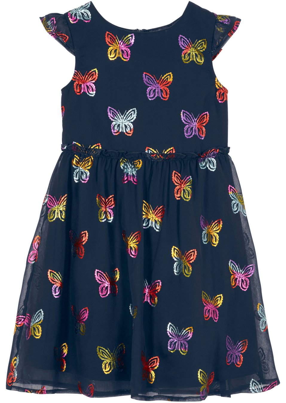 Robe de fête fille en chiffon avec imprimé papillon