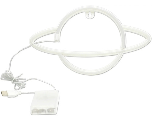 LED-afbeelding planeet roze blauw 30x17,5 cm
