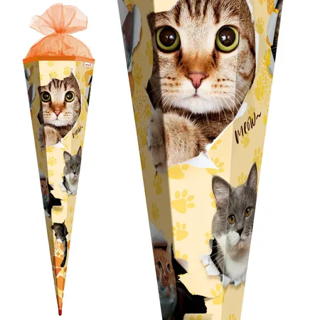 Roth Schultüte Katzenparty groß, 85 cm, eckig