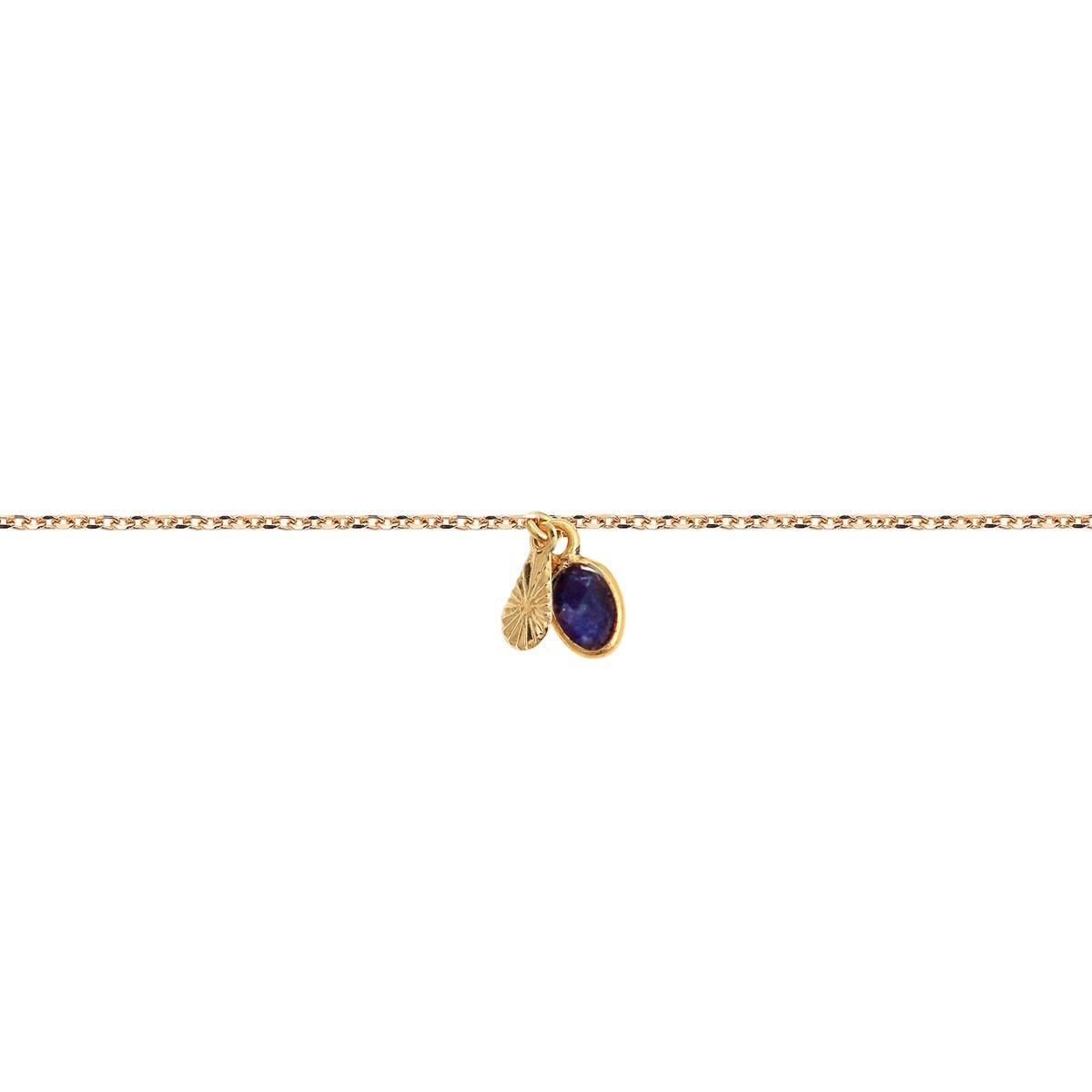 Bracelet pierre quartz saphir doré à l'or fin 24k GAÏA