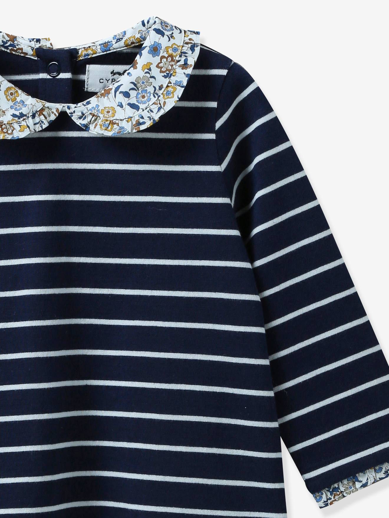 Macacão estilo marinheiro em tecido Liberty® para bebê