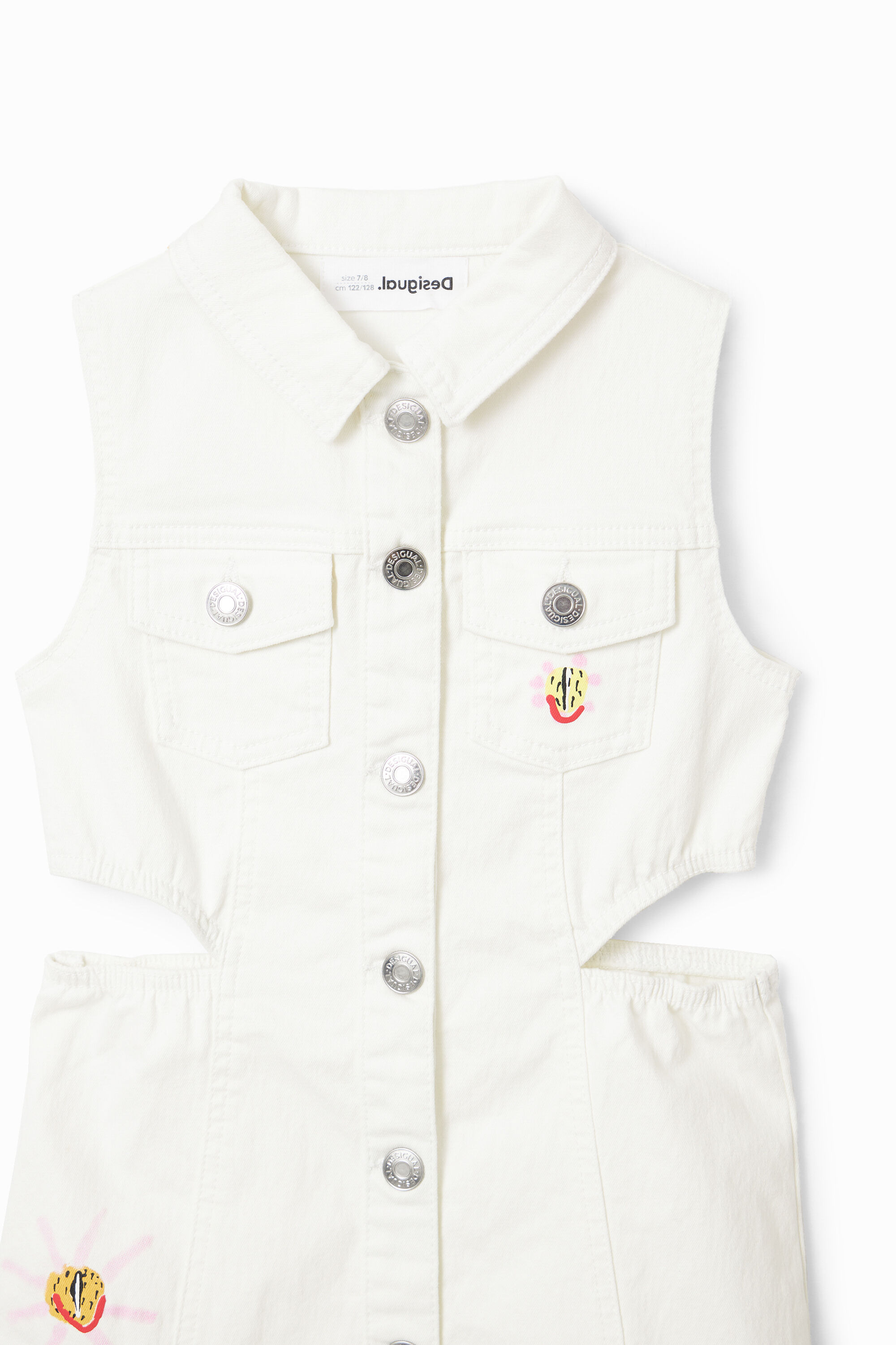 Robe en jean découpes