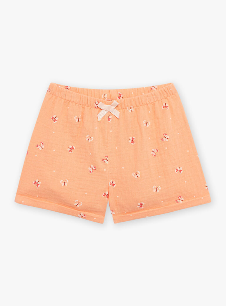 Pyjama abricot à motif et imprimé papillons