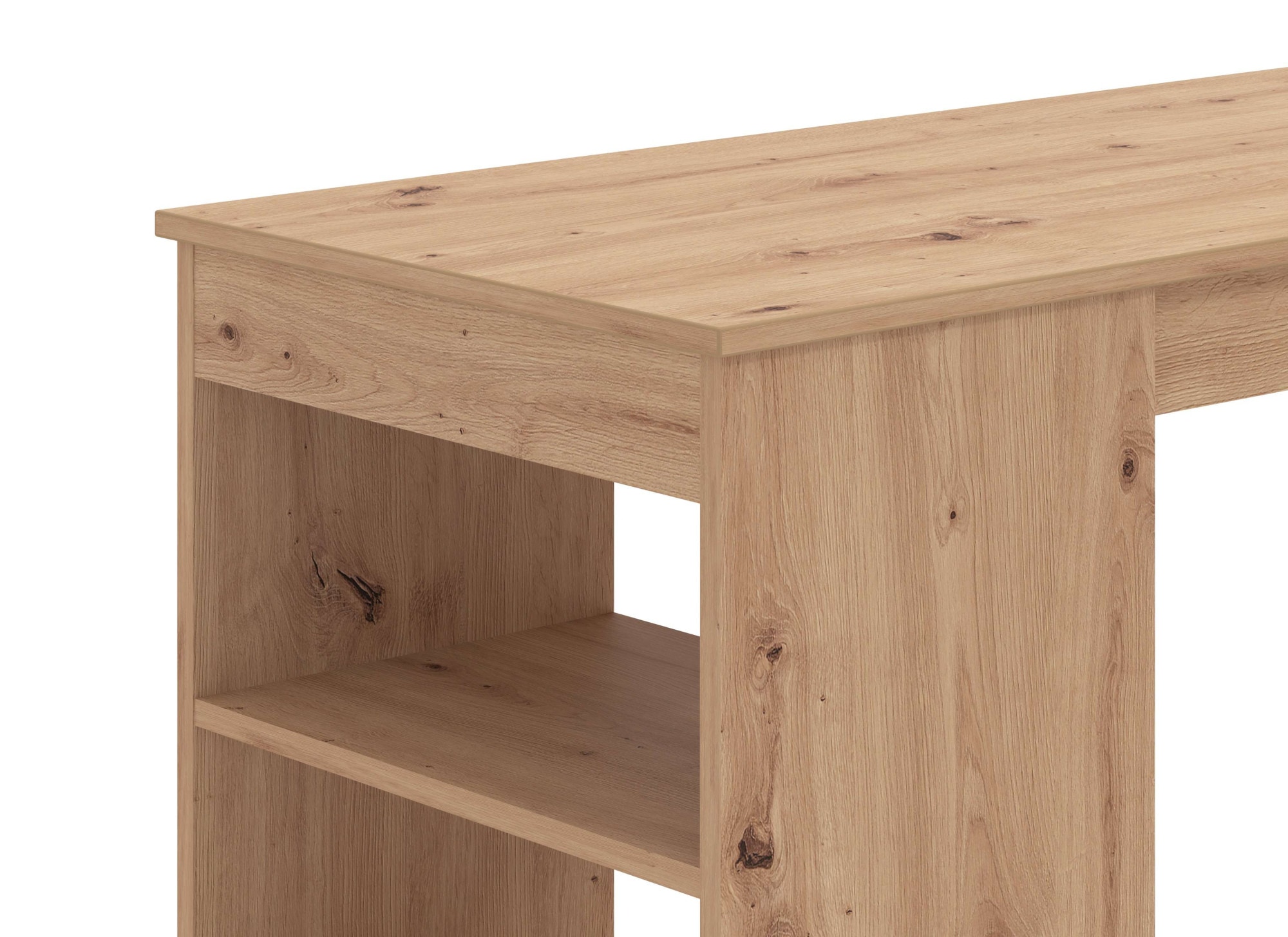 Home affaire Bartisch »Valence, 120x50x150 cm, Küchentisch, Bartresen, Stehtisch, Bartheke« mit 4 Regalfächern, Eiche-Optik oder Weiss, Stilvoll und zeitloser