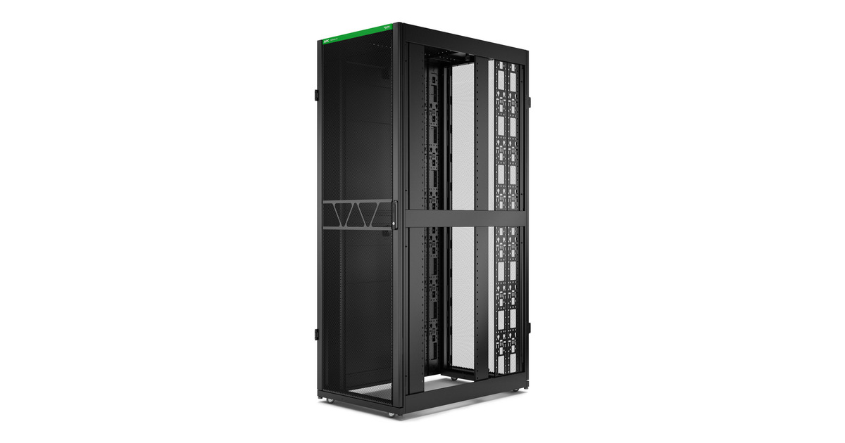 APCNetShelter SX Gen 2 AR3357B2, 48U server rack  (Zwart/groen, 75(b) x 225,8(h) x 120(d) cm, met zijkanten)
