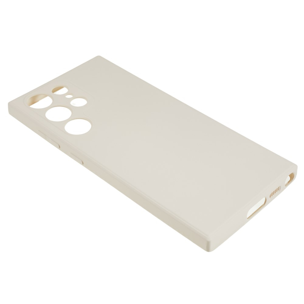 Samsung Galaxy S23 Ultra 5G Gummi Case Hülle mit Kameraschutz - Cremeweiss (Matt)