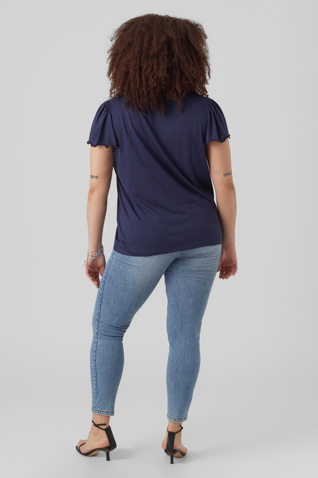 Camiseta básica de manga curta Curve - Azul Marinho